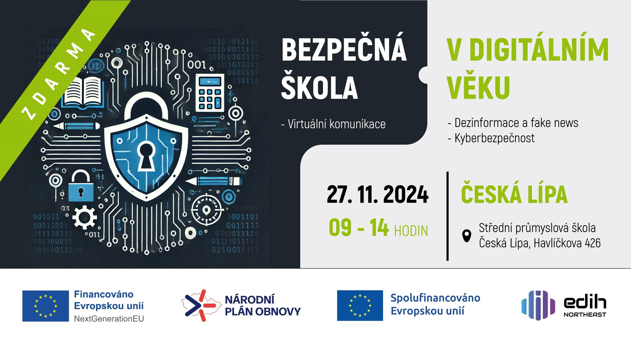 Bezpečná škola v digitálním věku - www.edih-northeast.cz | ČL | registrace